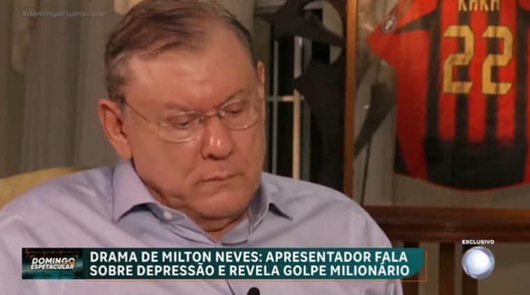 Milton Neves desabafa com Roberto Cabrini sobre morte da mulher e depressão
