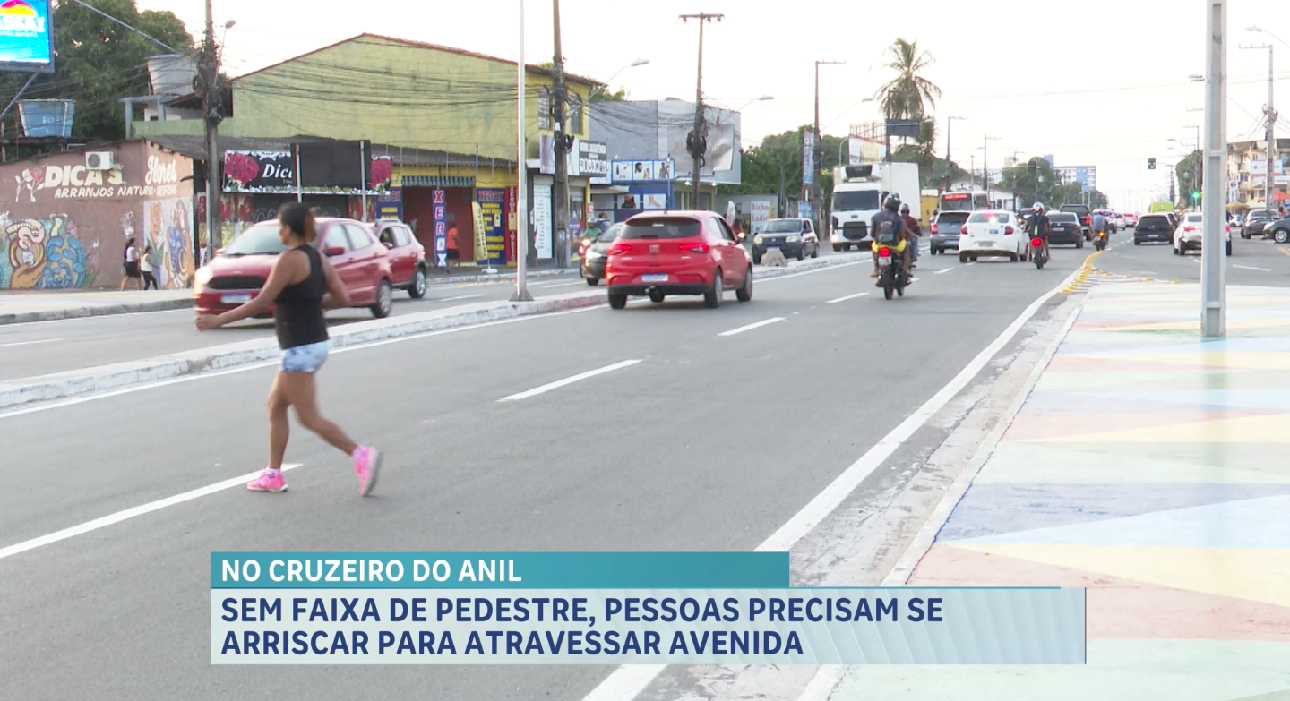 Pessoas reclamam de avenida sem faixa de pedestre no Cruzeiro do Anil em São Luís