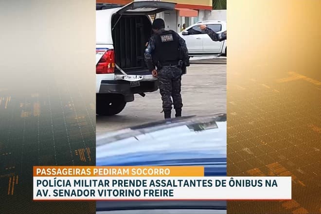 PM prende suspeitos de assalto a ônibus na Avenida Vitorino Freire