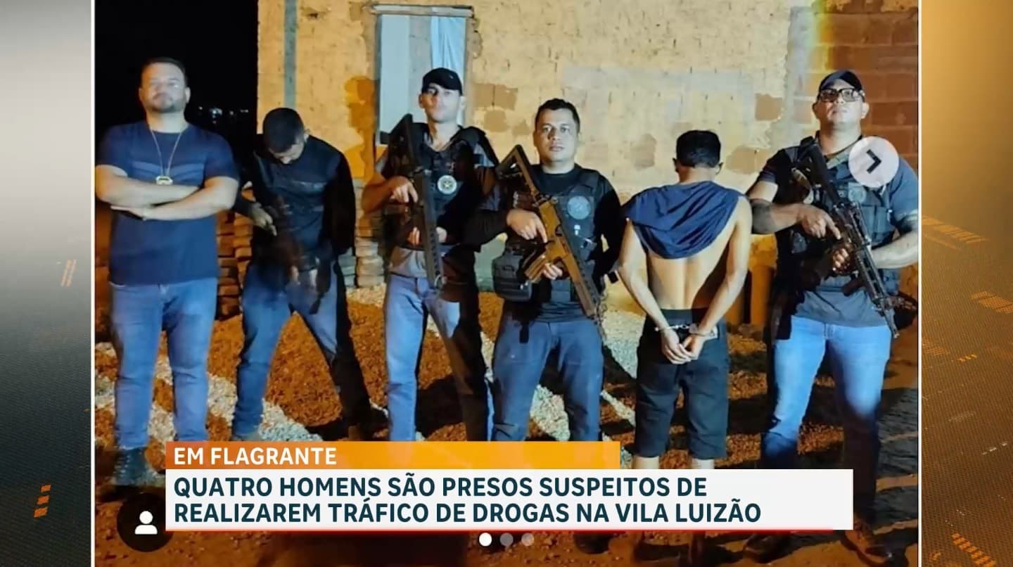 Quarteto é preso em flagrante por tráfico de drogas no bairro Vila Luizão