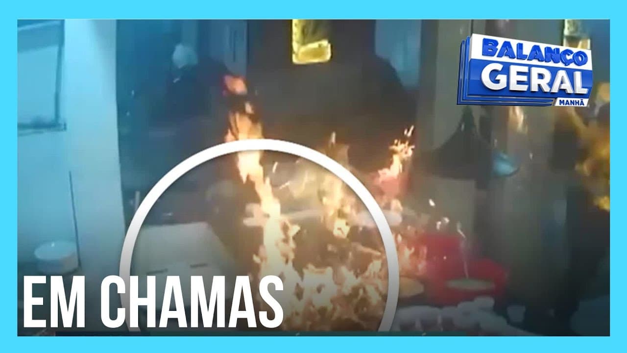 Imagens mostram funcionário de churrascaria com corpo em chamas após incêndio