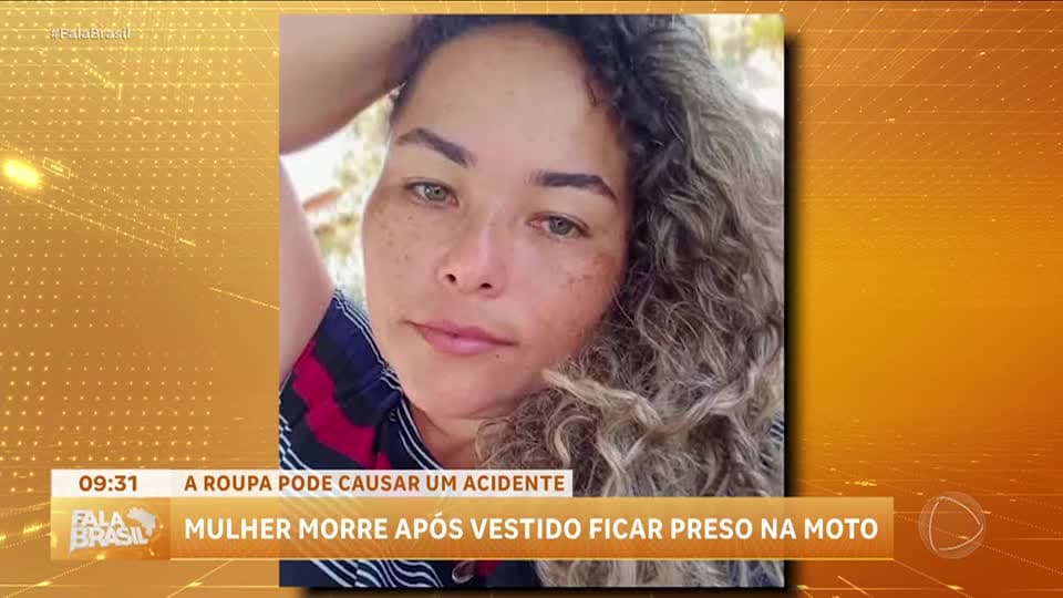 Mulher morre após vestido ficar preso na corrente de moto