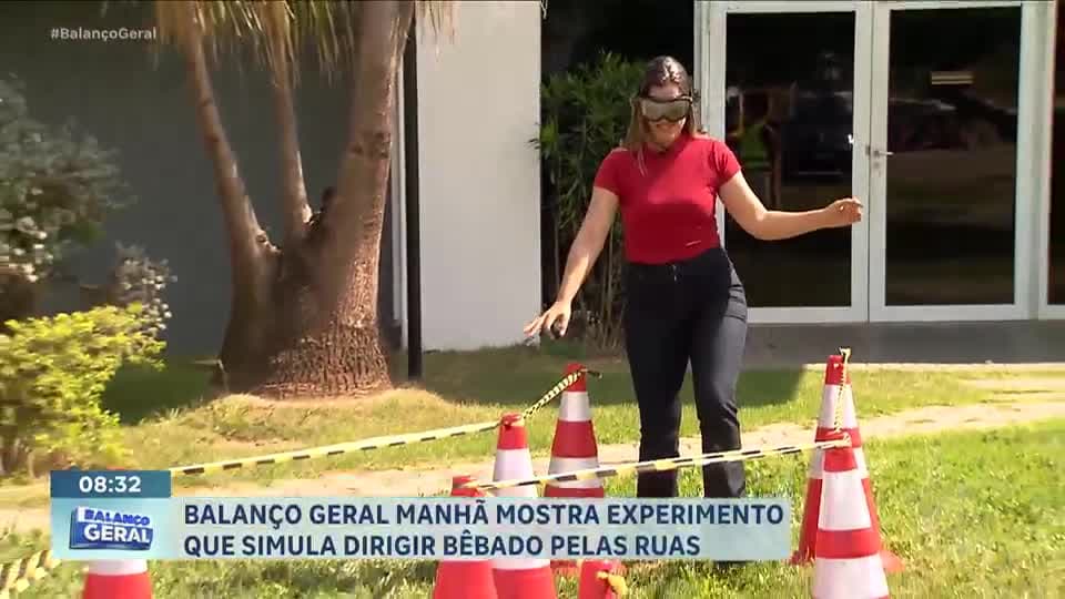 Repórter do Balanço Geral faz experimento e mostra efeitos de dirigir embriagado