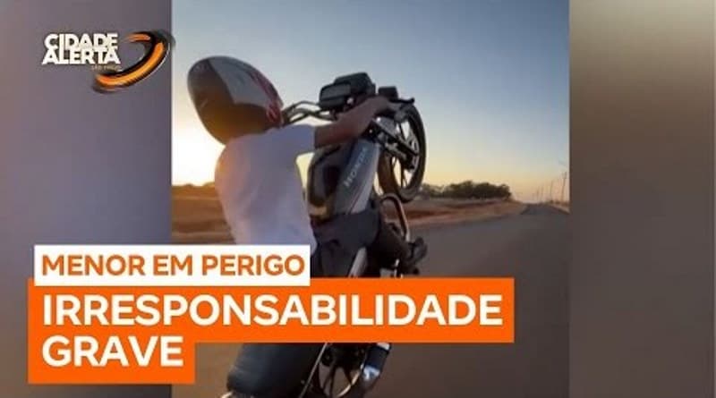 Menino de 10 anos é flagrado pilotando moto em Ribeirão Preto (SP)