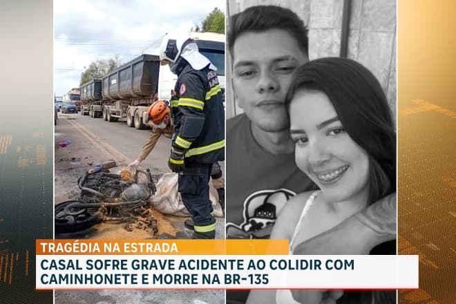 Casal morre após colisão entre moto e carreta na BR-135, em Itapecuru-Mirim