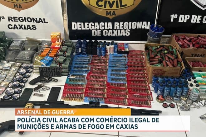 Polícia desarticula comércio ilegal de munições e armas de fogo em Caxias