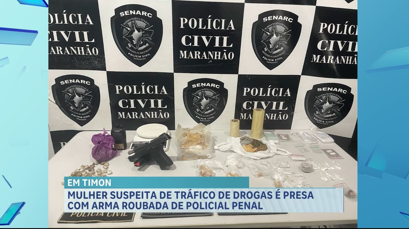 Operação em Timon apreende entorpecentes e arma de fogo subtraída de policial penal