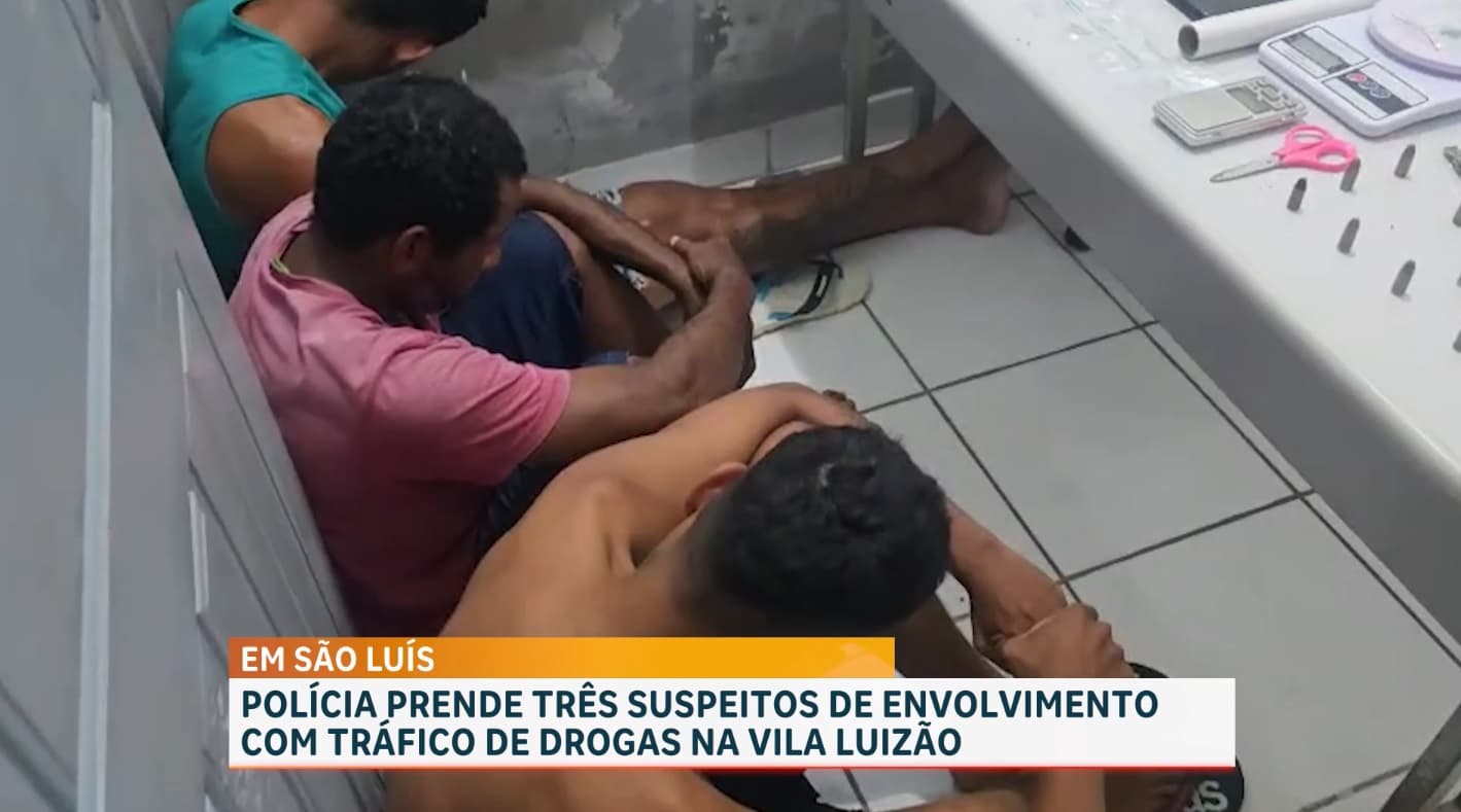 Trio é preso suspeito de tráfico de drogas na Vila Luizão, em São Luís