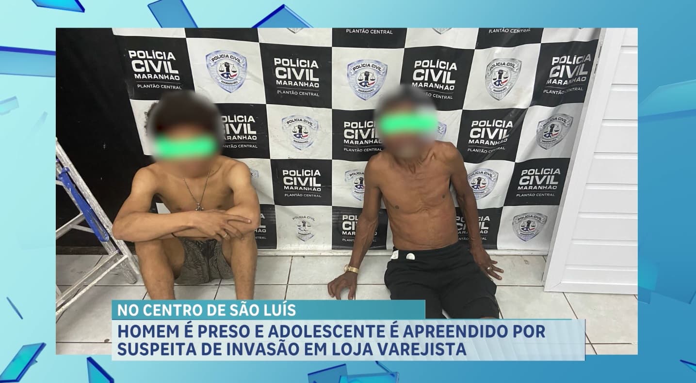 PM conduz homens por suspeita de invadir e tentar furtar loja no Centro de SL