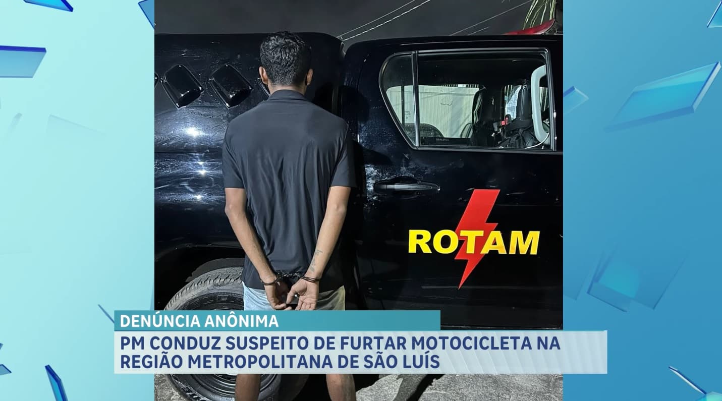 PM conduz suspeito de furtar moto no bairro Mocajituba, na Grande Ilha