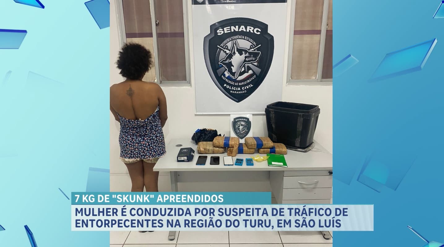 Polícia conduz mulher com cinco tabletes de maconha em São Luís