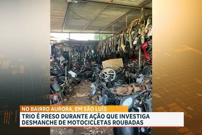 Polícia encontra motos roubadas em sucata e detém três pessoas em São Luís