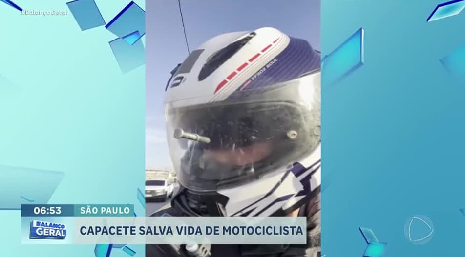 Motociclista escapa de acidente grave graças ao uso do capacete