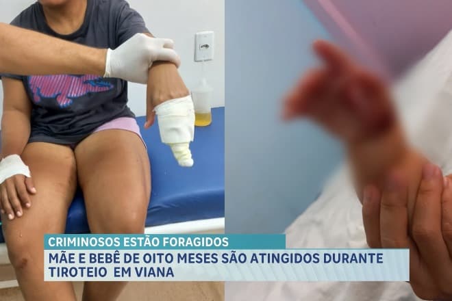 Homem morre e bebê de 8 meses fica ferido durante tiroteio em Viana