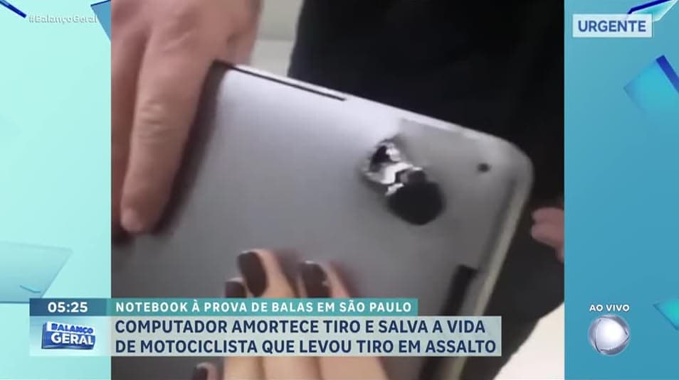 Computador amortece impacto de tiro e salva homem vítima de assalto, em SP