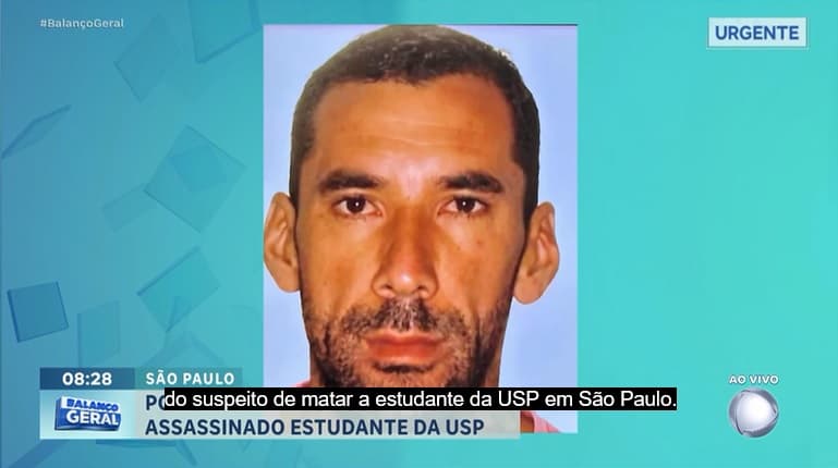 Polícia divulga foto do suspeito de matar estudante da USP em São Paulo