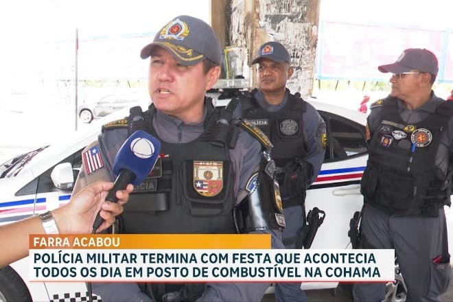 Polícia interrompe festa que acontecia em posto de combustível na rotatória da Cohama