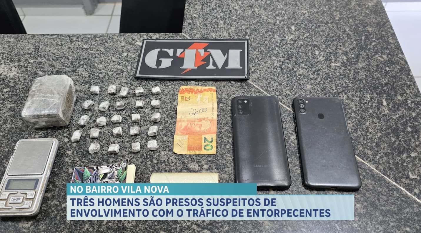 Trio é preso por suspeita de tráfico de drogas na Vila Nova, em São Luís