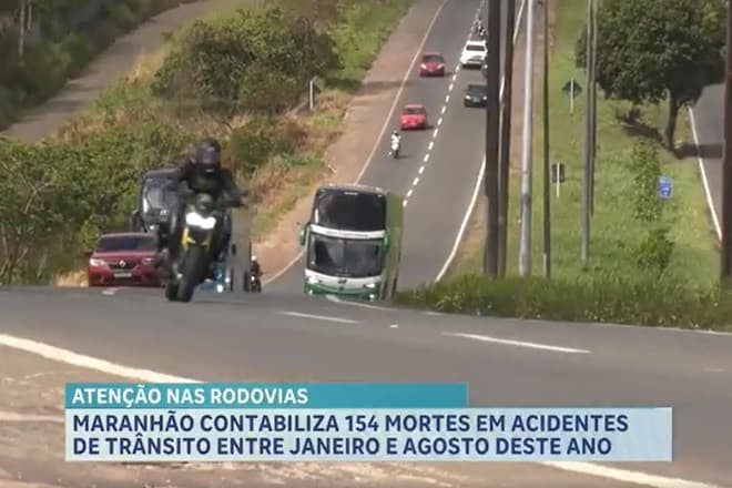 Maranhão registra 154 mortes em acidentes de trânsito entre janeiro e agosto