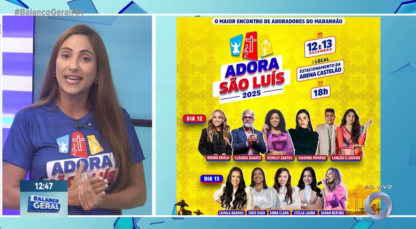 Adora São Luís acontece nesta sexta-feira (12), em São Luís; evento será um grande culto de adoração