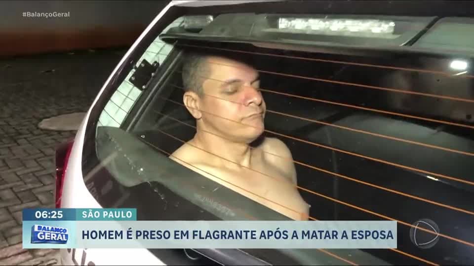 Homem dorme em viatura após matar a mulher com 20 facadas em SP