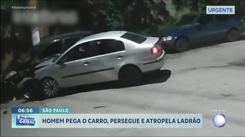 Homem pega carro e atropela ladrão após ser assaltado em São Paulo