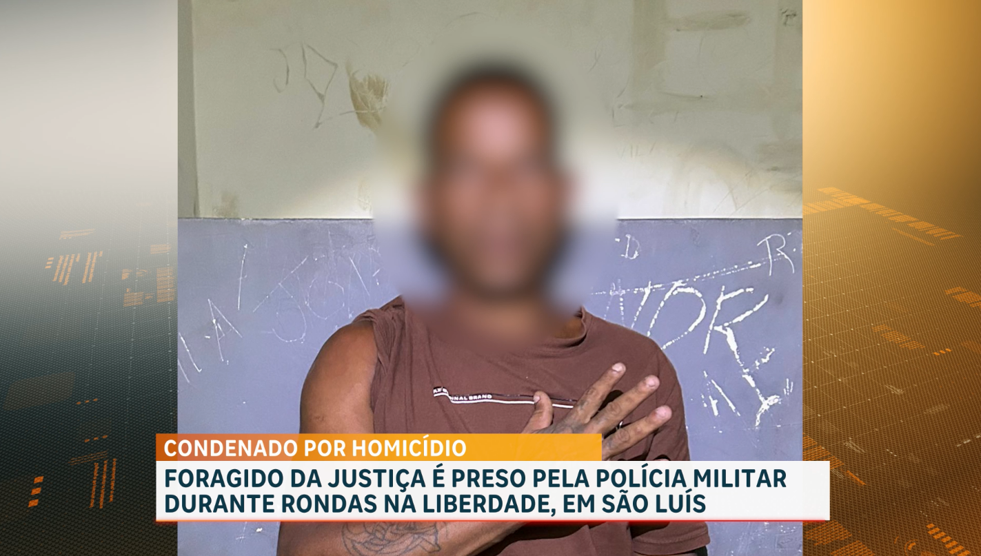 Foragido condenado por homicídio é preso pela PM durante patrulhamento na Liberdade, em São Luís