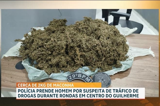 Polícia Militar apreende 2 kg de maconha e prende suspeito em Centro do Guilherme