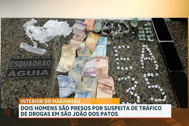 PM conduz dois homens e apreende entorpecentes em São João dos Patos
