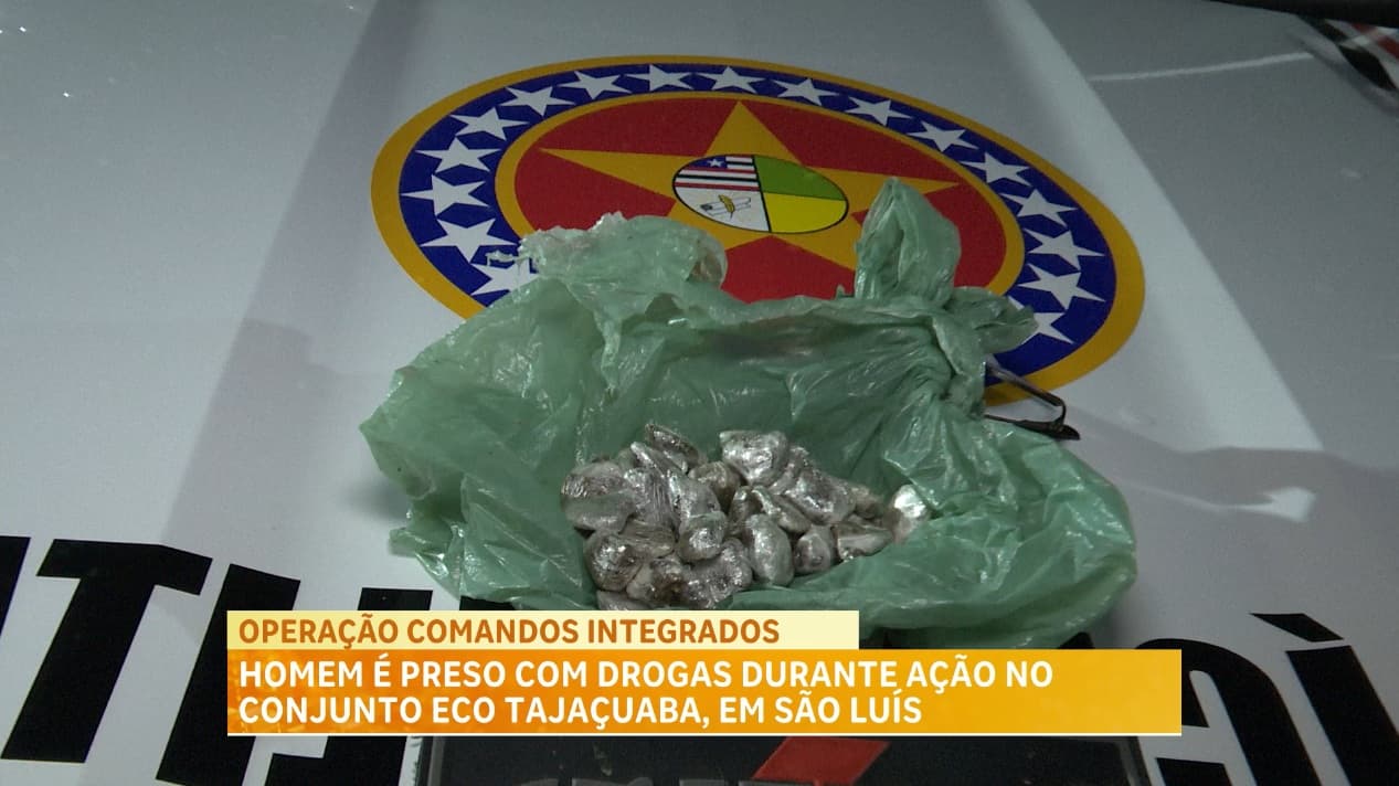 Homem é preso com drogas durante ação no conjunto Eco Tajaçuaba, em São Luís
