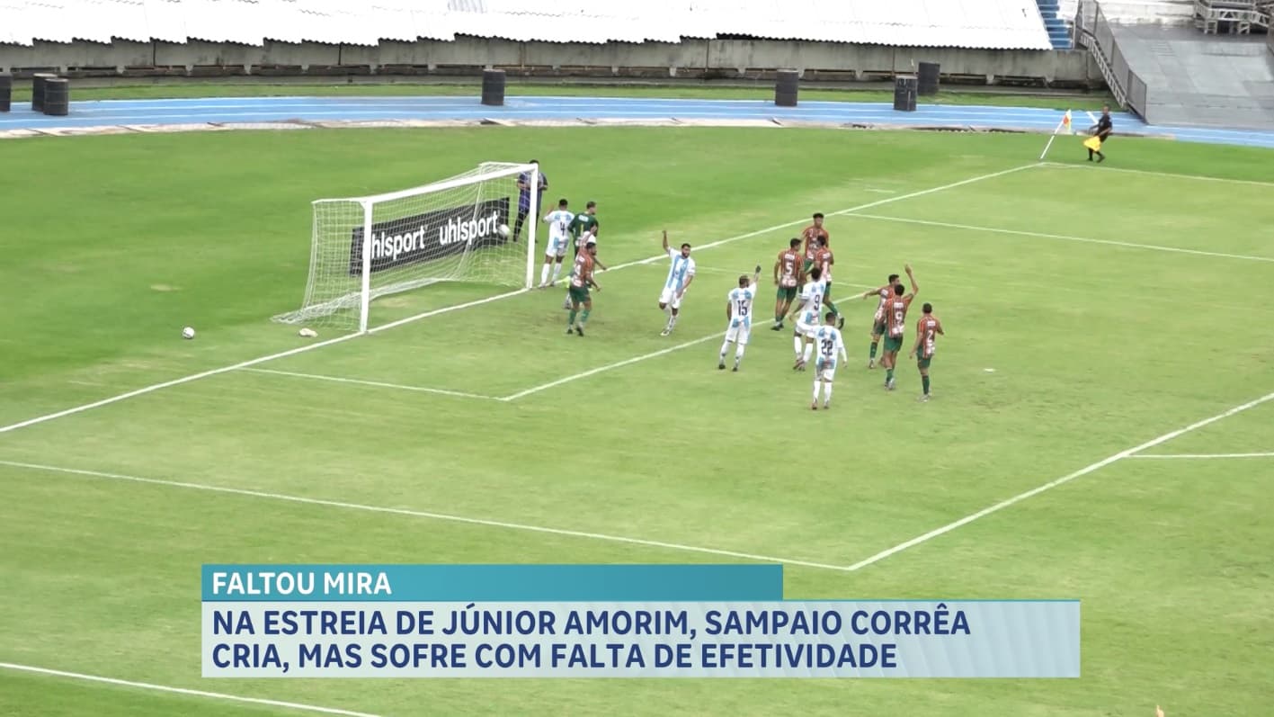 Sampaio volta a criar, mas segue sem marcar e empata na estreia de Júnior Amorim na Série D