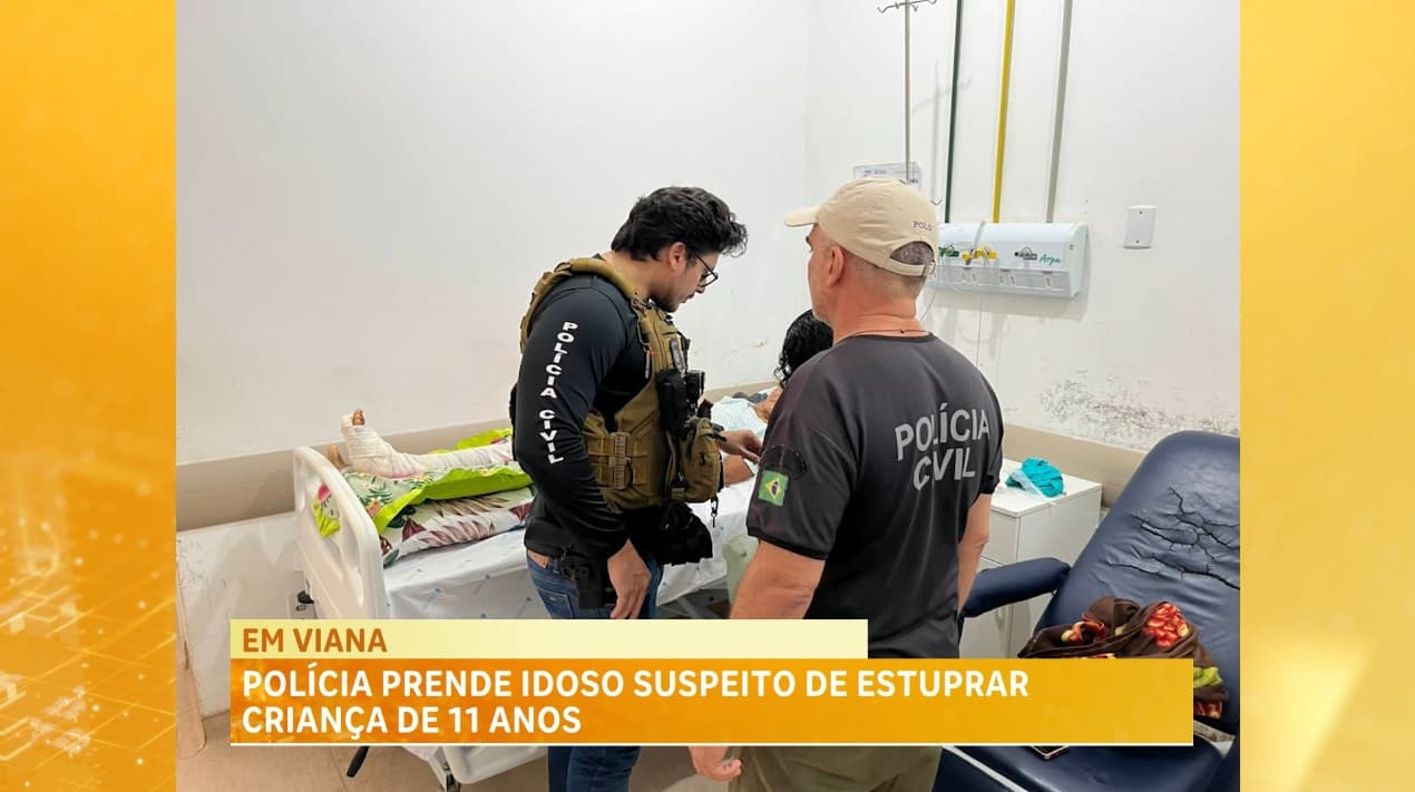 Polícia prende idoso suspeito de estuprar criança de 11 anos em Viana