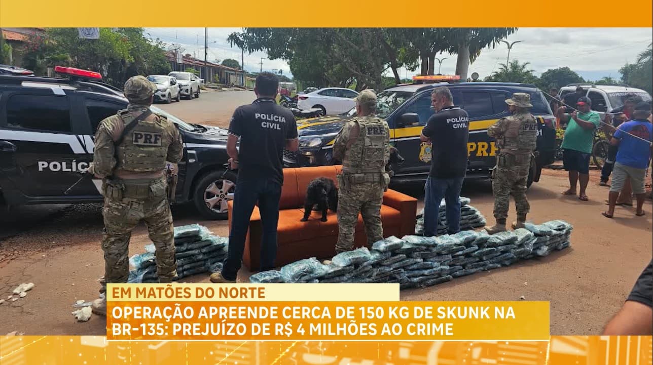 Operação apreende cerca de 150kg de skunk na BR-135: prejuízo de R$ 4 milões ao crime