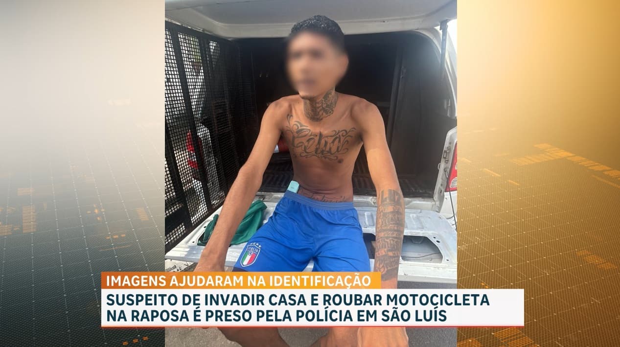 Suspeito de invadir casa e roubar motocicleta na Raposa é preso pela polícia em São Luís