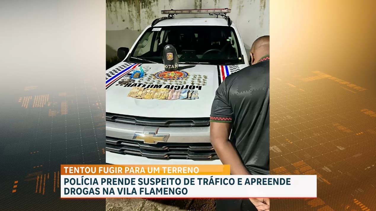 Polícia prende suspeito de tráfico e apreende drogas na Vila Flamengo; suspeito tentou fugir