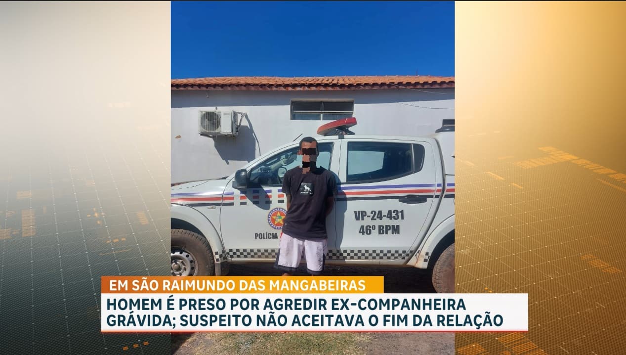 Um homem foi preso suspeito de agredir a ex-companheira grávida de quatro meses.