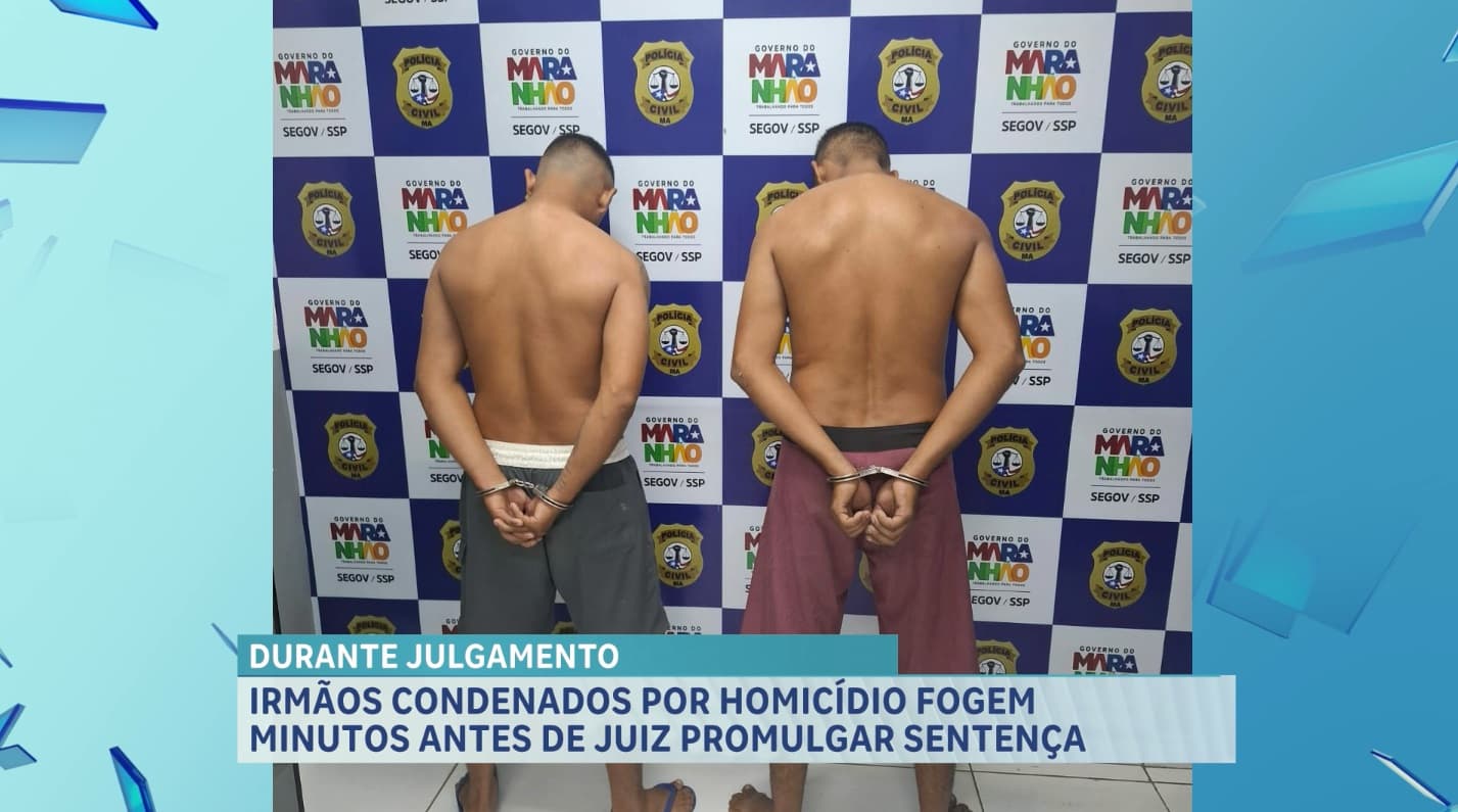 Irmãos fogem de julgamento, mas são presos após condenação por homicídio em Timon