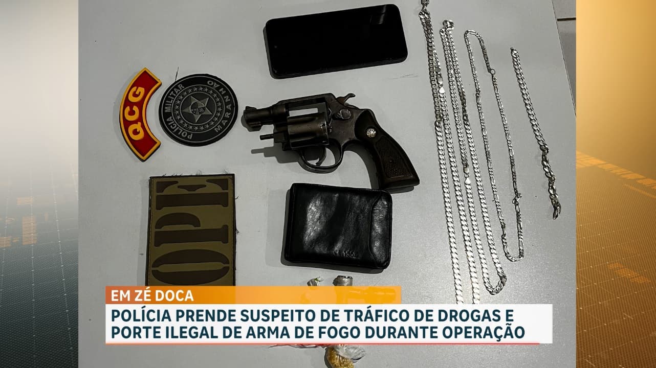 Polícia prende suspeito de tráfico de drogas e porte ilegal de arma