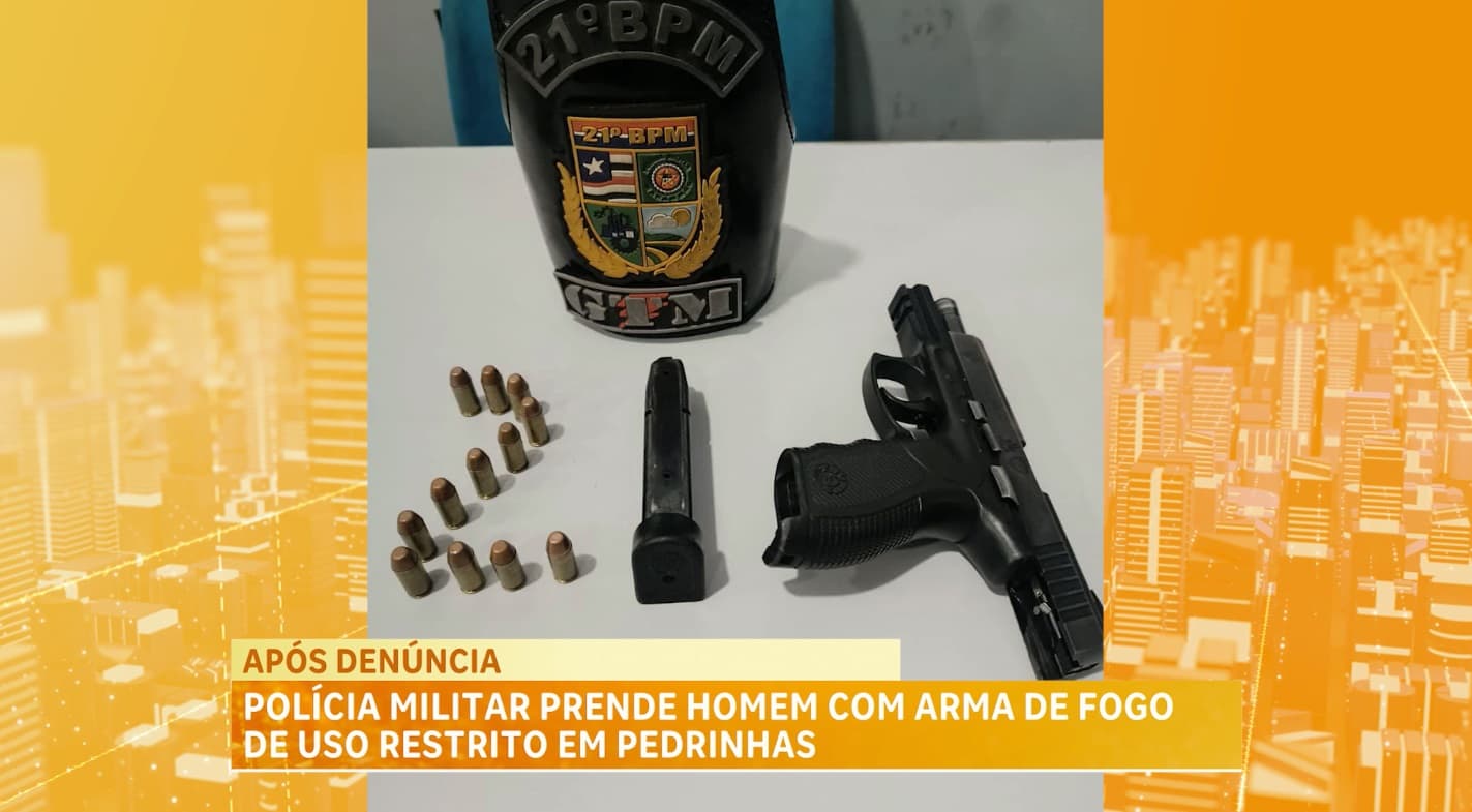Polícia Militar prende homem com pistola de uso restrito em Pedrinhas