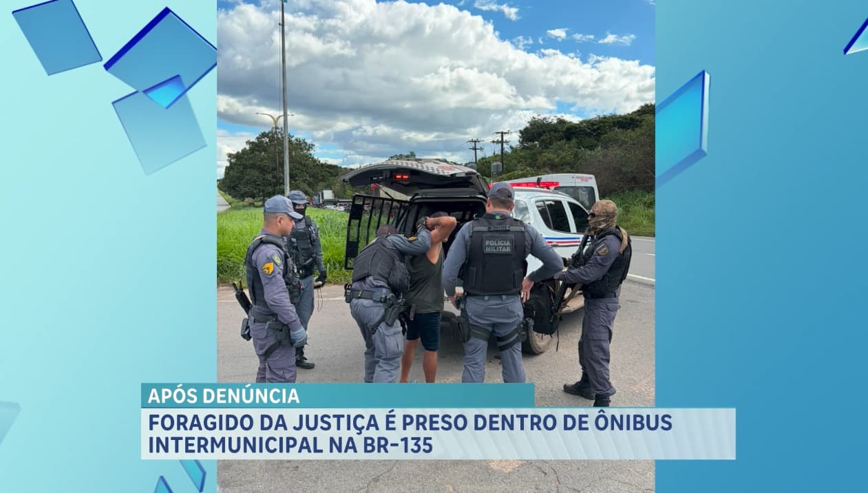 PM encontra homem com mandado de prisão em aberto em ônibus na BR-135