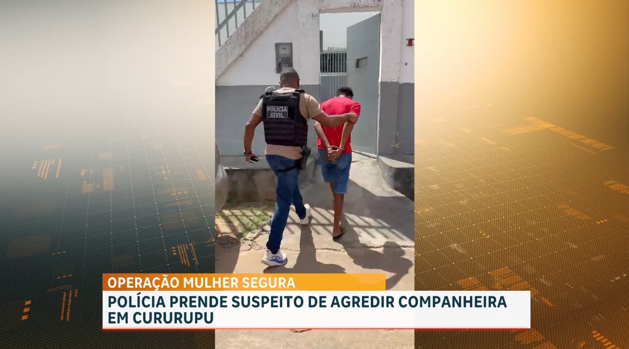 Polícia conduz suspeito de agredir companheira em Cururupu