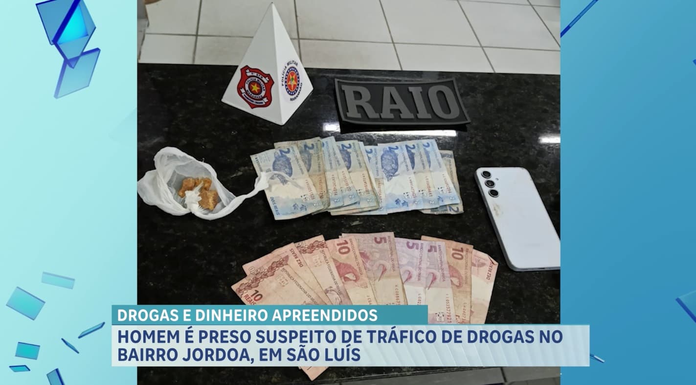 Polícia Militar prende suspeito de tráfico no bairro Jordoa, em São Luís