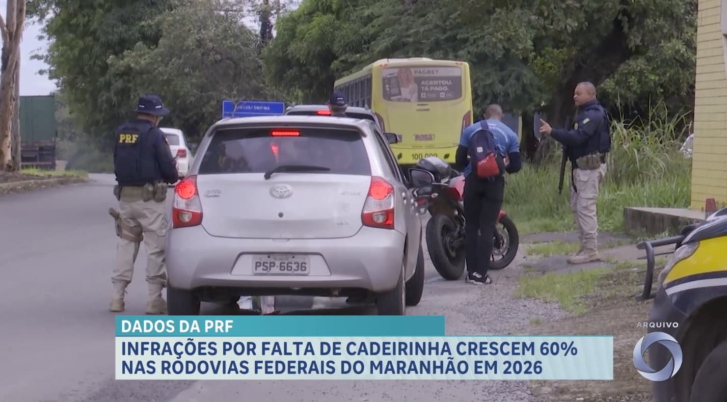 Infrações por falta de cadeirinha crescem 60% nas rodovias federais do Maranhão