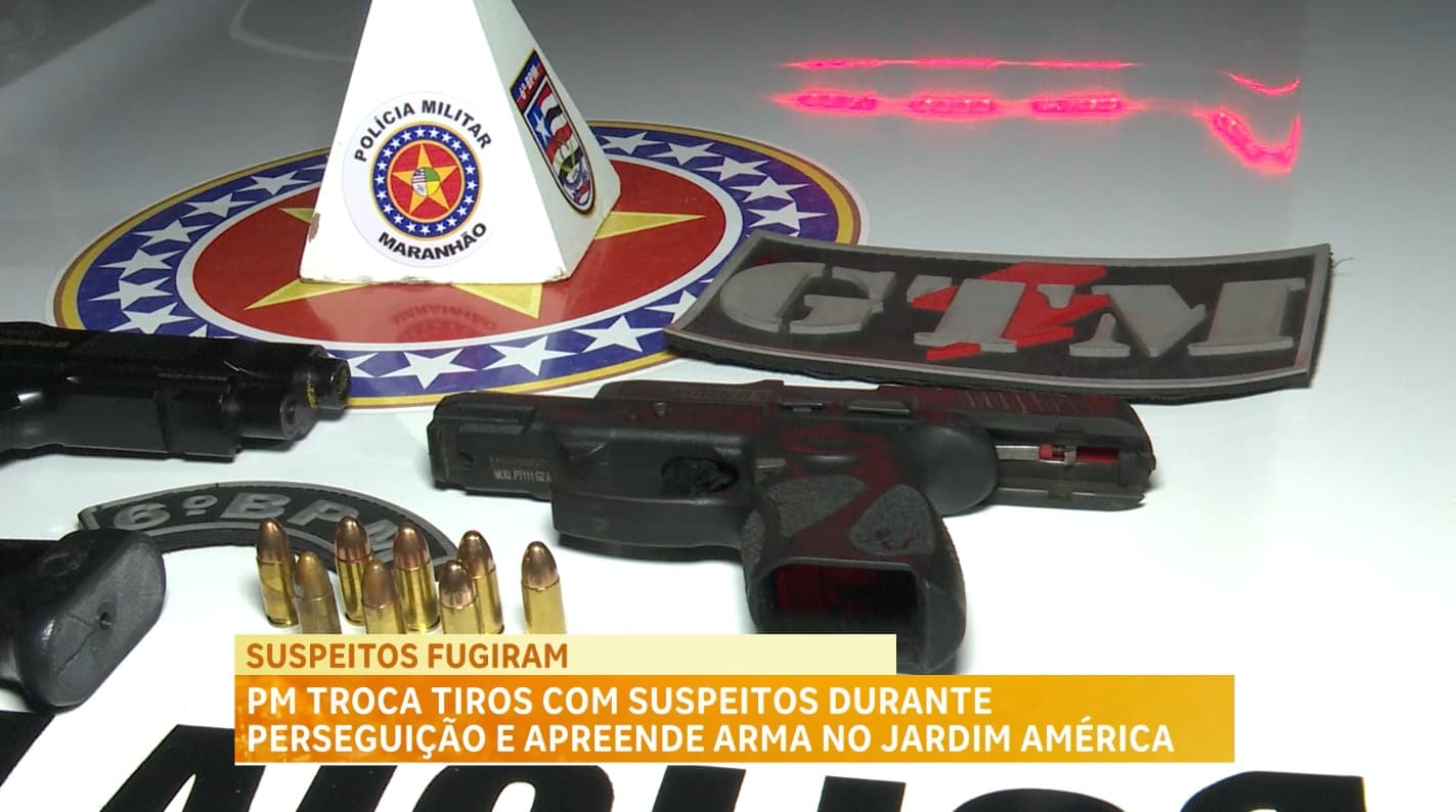 PM troca tiros com suspeitos e apreende armamento em São Luís