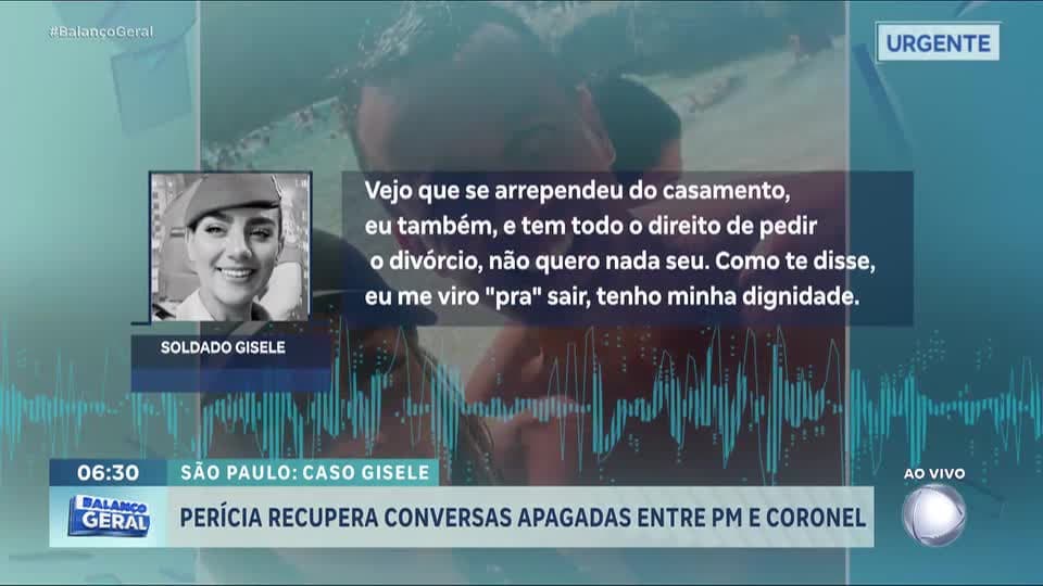 Caso Gisele: Perícia recupera mensagens que Geraldo apagou no celular da policial morta