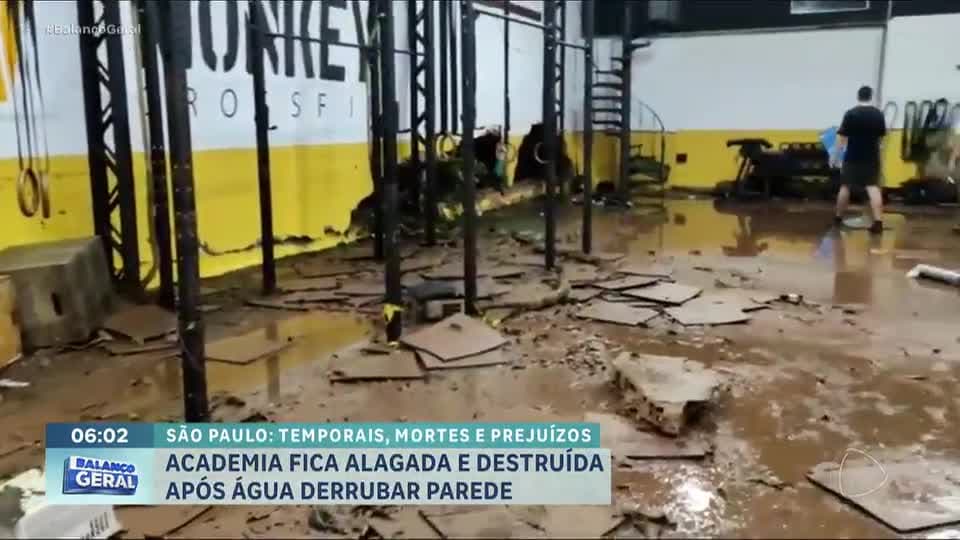 Chuva forte causa destruição em academia na zona sul de São Paulo