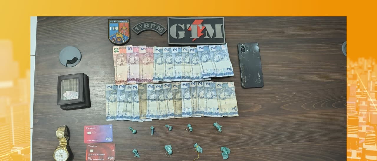 PM prende suspeito de tráfico e apreende drogas no Anjo da Guarda