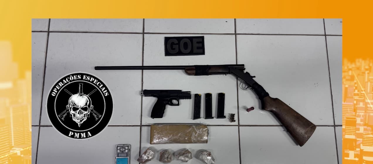 Operação policial apreende arsenal e drogas no bairro Seriema, Em Caxias