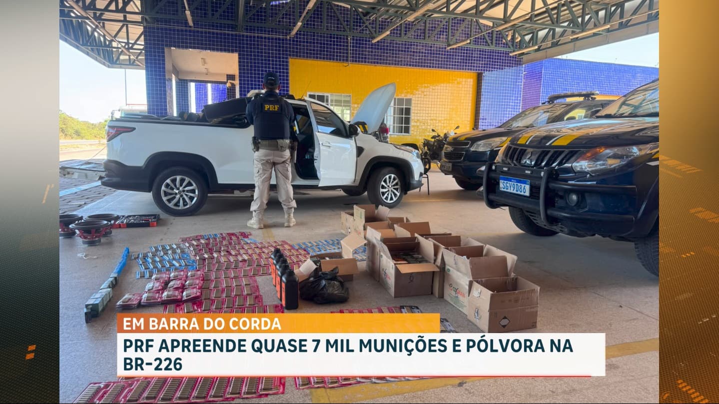 Polícia Rodoviária Federal apreende quase 7 mil munições e 5kg de pólvora em Barra do Corda