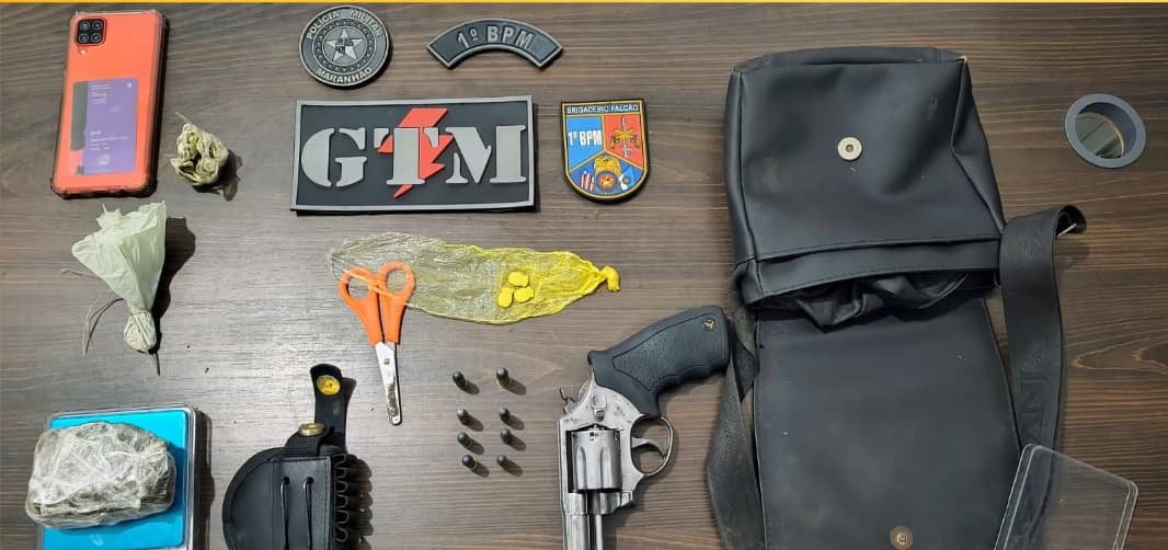 PM apreende arma, munições e drogas no Itaqui-Bacanga